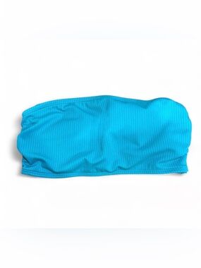 Xhilaration Bright Blue Ribbed Bandeau Bikini Top